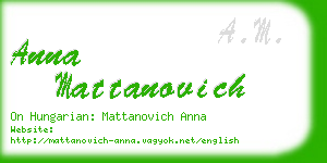 anna mattanovich business card